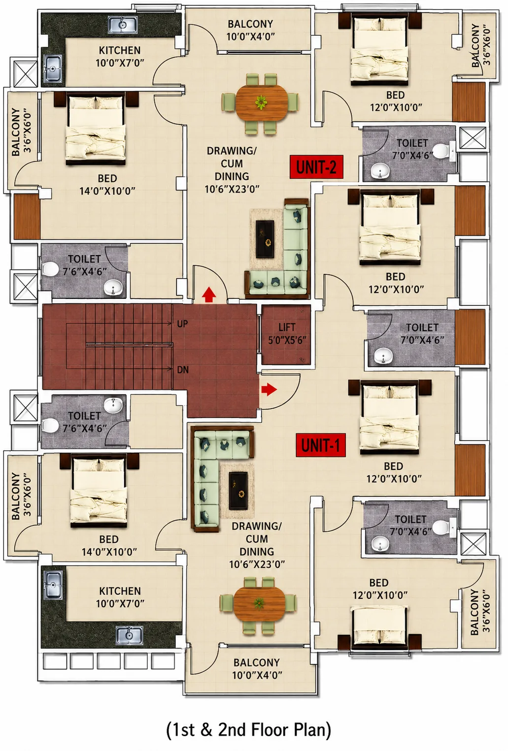 Ground Floor Plan (1st & 2nd Floor)