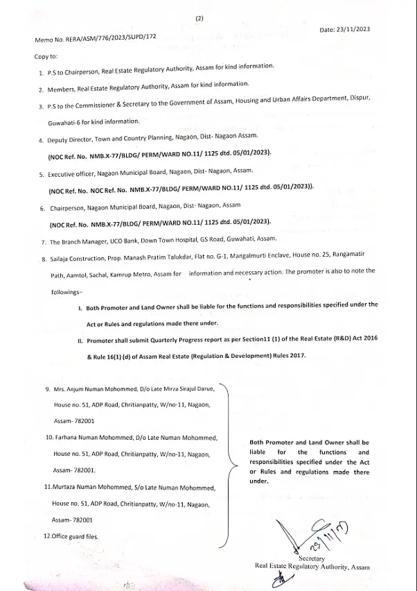 RERA Certificate Page 2