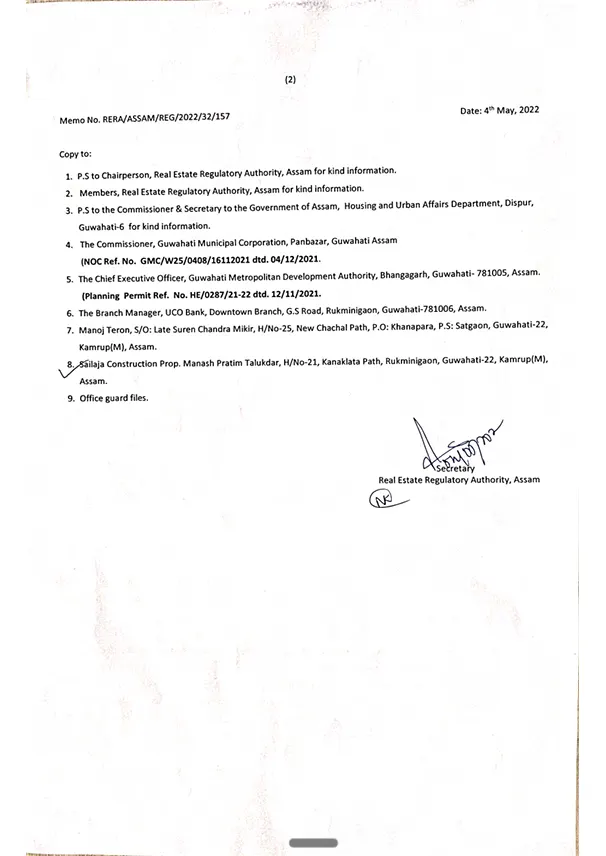 RERA Certificate Page 2