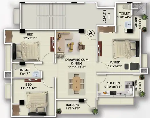 Unit A Floor Plan