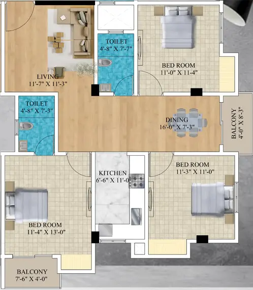 Unit B Floor Plan