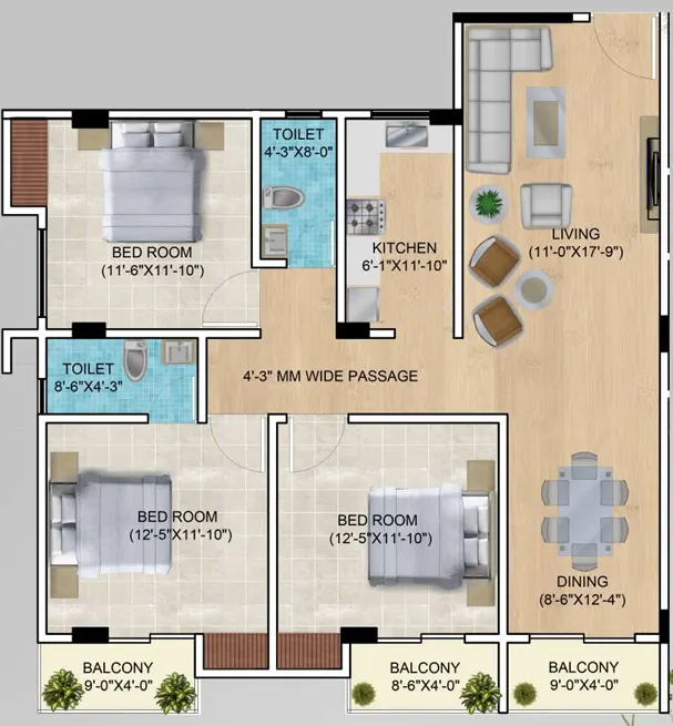 Unit C Floor Plan