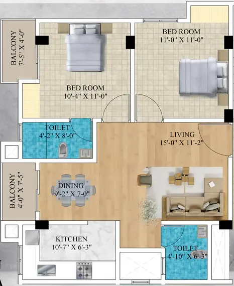Unit D Floor Plan