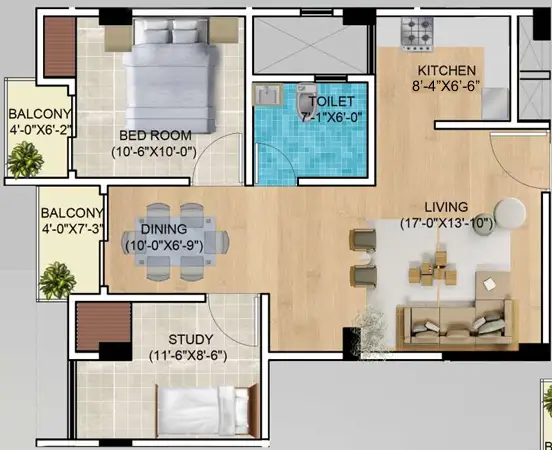 Unit D Floor Plan