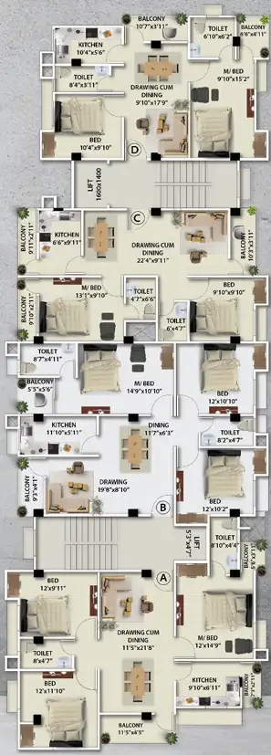 Typical Floor Plan 1st to 5th